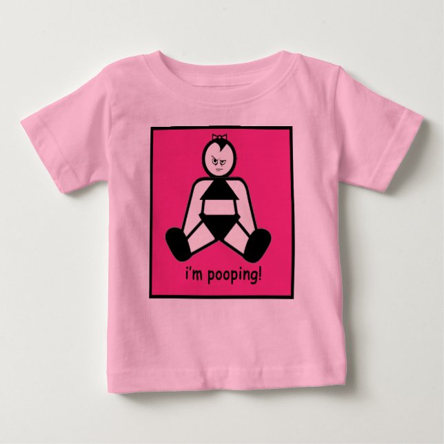 T-shirt Pour Bébé Pooping Girl (Devant)