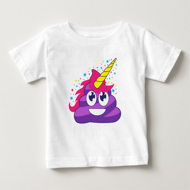 T-shirt Pour Bébé Poopy Unicorn Emoji (Devant)