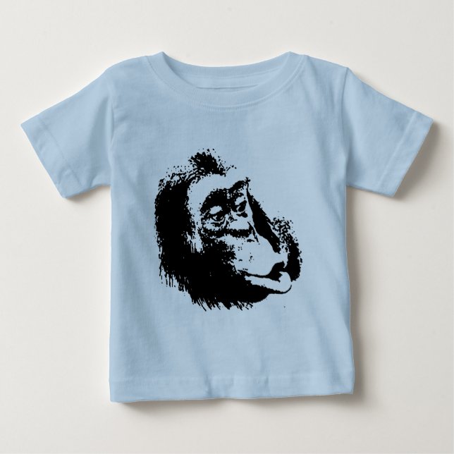T-shirt Pour Bébé Pop Art drôle Chimpanzé (Devant)