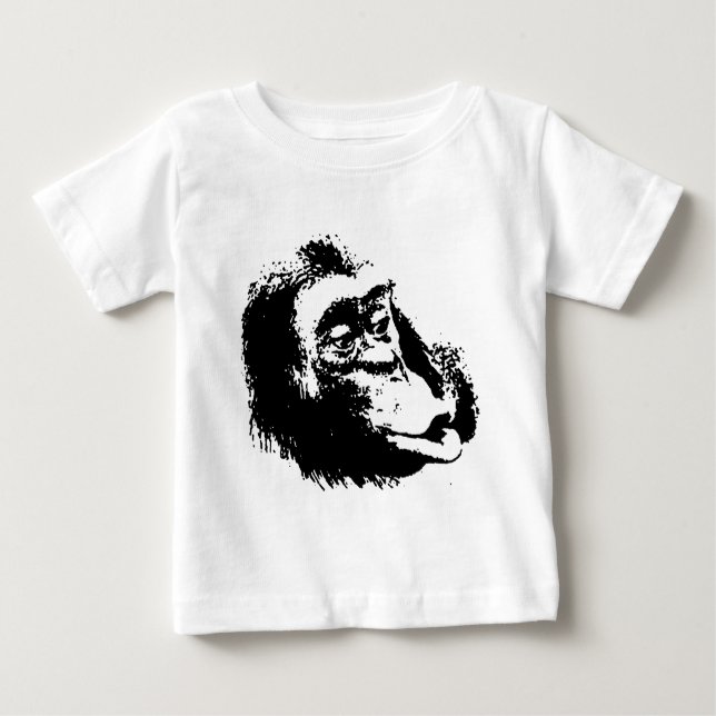 T-shirt Pour Bébé Pop Art drôle Chimpanzé (Devant)