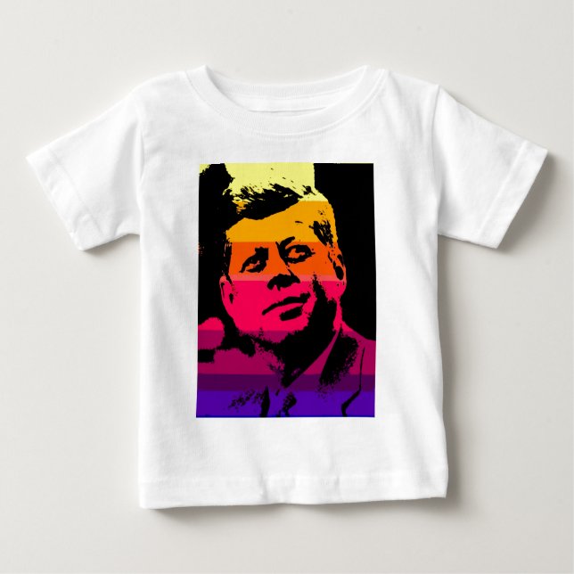 T-shirt Pour Bébé Pop Art Jack JFK John F. Kennedy (Devant)