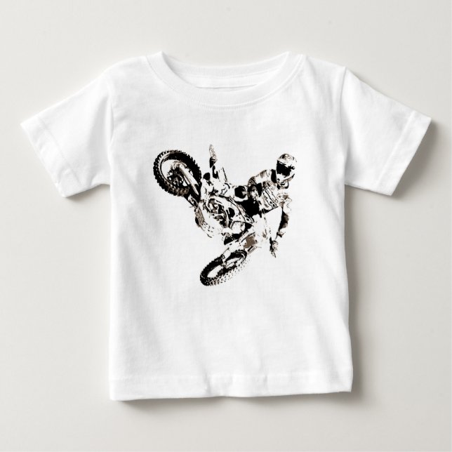 T-shirt Pour Bébé Pop Art Motocross Motorcyle Sport (Devant)