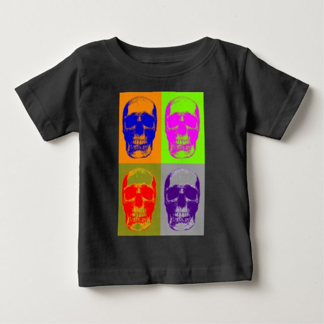 T-shirt Pour Bébé Pop Art Skull (Devant)