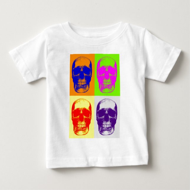 T-shirt Pour Bébé Pop Art Skull (Devant)