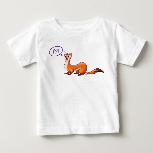 T-shirt Pour Bébé POP PREND LE WEASEL par Jeff Willis Art (Devant)