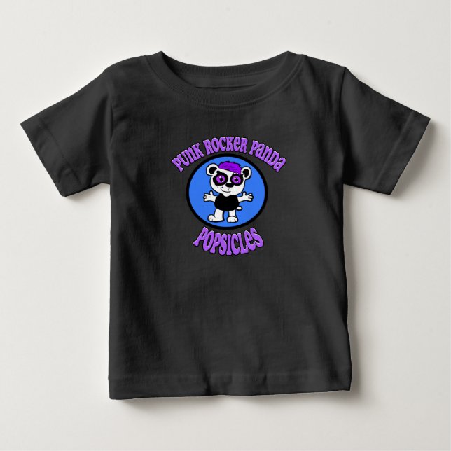 T-shirt Pour Bébé Popsicles de Panda Rock Punk (Devant)