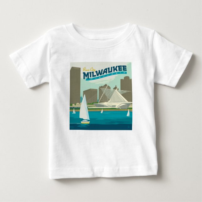 T-shirt Pour Bébé Port de Milwaukee Wisconsin | Ville de Brew (Devant)