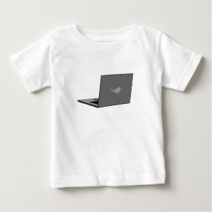 T-shirt Pour Bébé Portable gris avec logo d'oiseau
