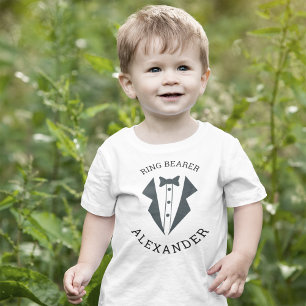 T-shirt Pour Bébé Porte-anneau personnalisé Tuxedo noir blanc