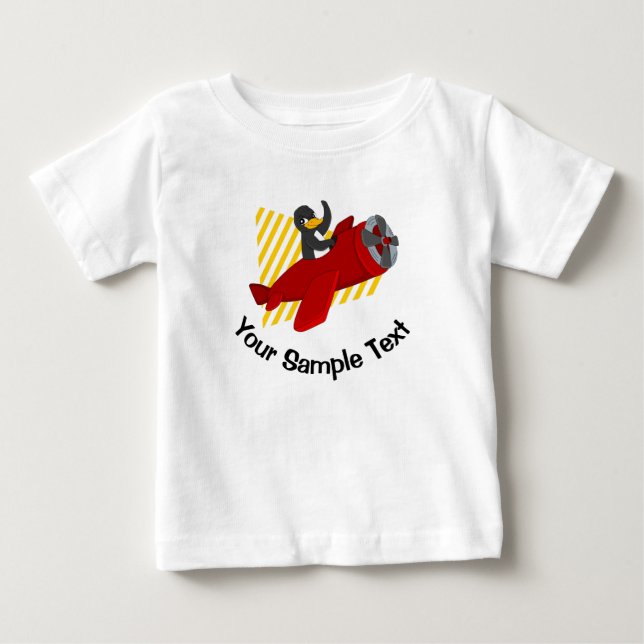 T-shirt Pour Bébé Porte - clé de pingouin volant (Devant)