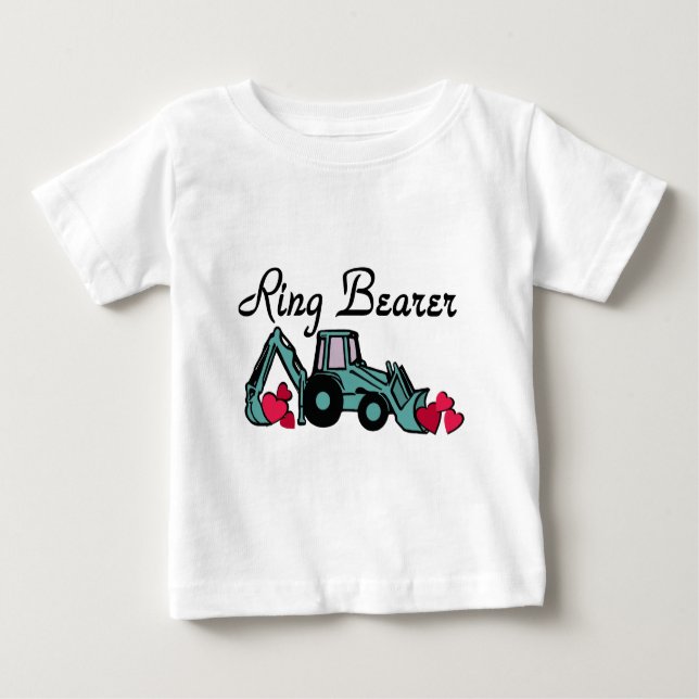 T-shirt Pour Bébé Porteur de bague Backhoe (Devant)