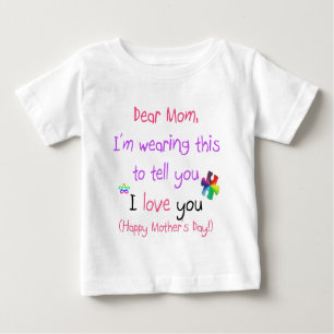 T-shirt Pour Bébé Portez une lettre d'amour à la maman
