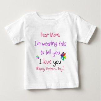 T-shirt Pour Bébé Portez une lettre d'amour à la maman