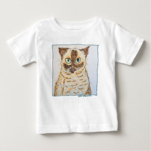 T-shirt Pour Bébé Portrait de Chat Fantaisiste Coloré
