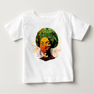 T-shirt Pour Bébé Portrait de femme africaine au coucher du soleil