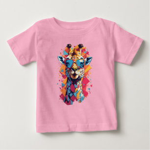 T-shirt Pour Bébé Portrait de girafe de style graffiti-58567
