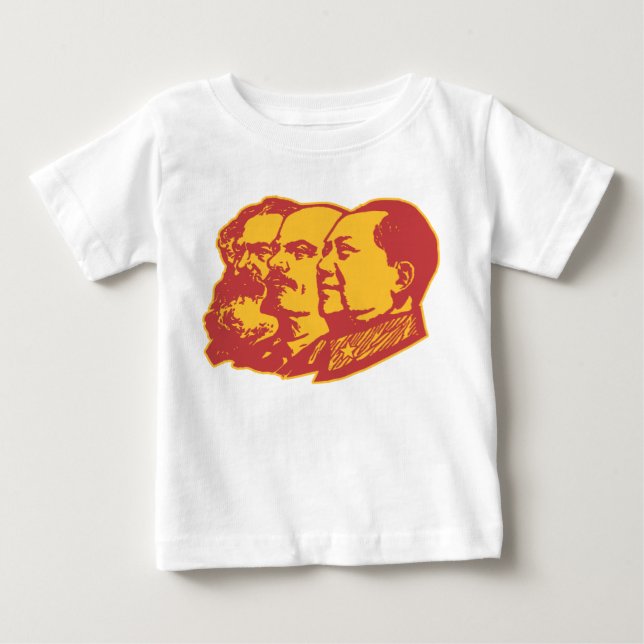 T-shirt Pour Bébé Portrait de Marx Lénine Mao (Devant)