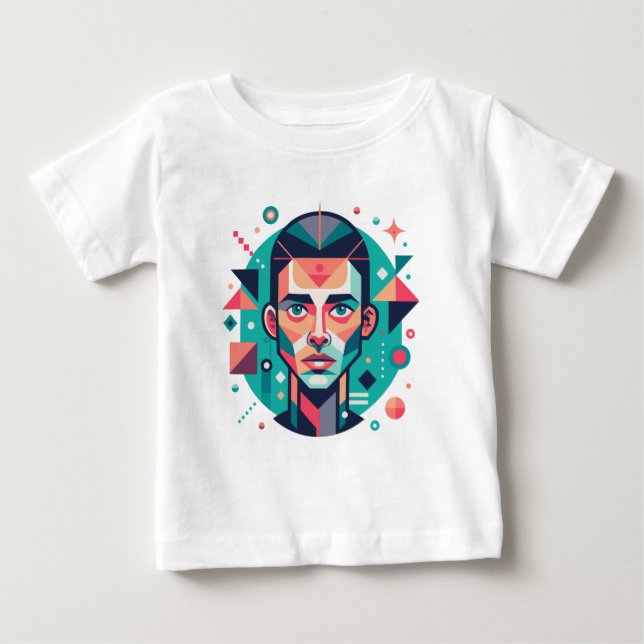 T-shirt Pour Bébé Portrait de visage géométrique (Devant)