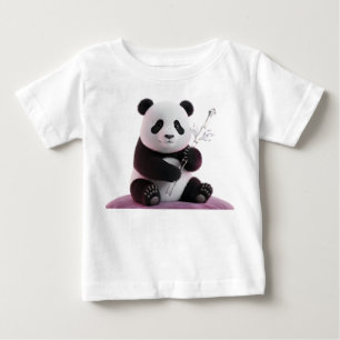 T-shirt Pour Bébé Portrait hyperréaliste 3D de bébé panda
