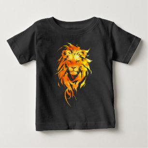T-shirt Pour Bébé Portrait Majestueux du Lion d'Or