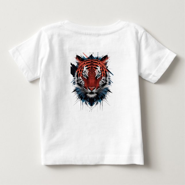 T-shirt Pour Bébé Portrait réaliste d'un bébé tigre, faune naturelle (Dos)