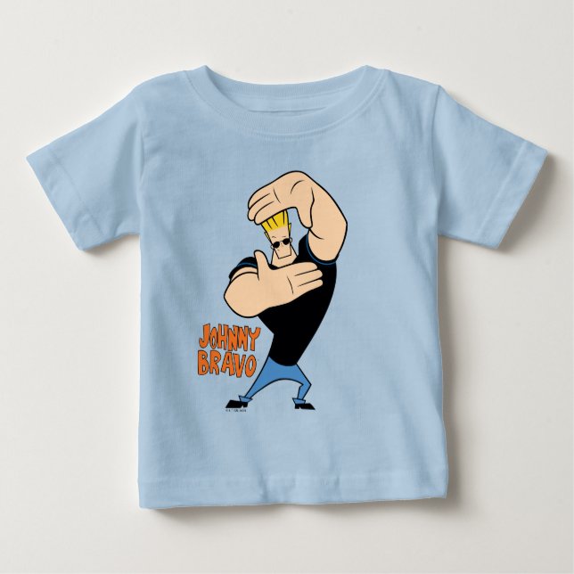 T-shirt Pour Bébé Pose de trame photo Johnny Bravo (Devant)