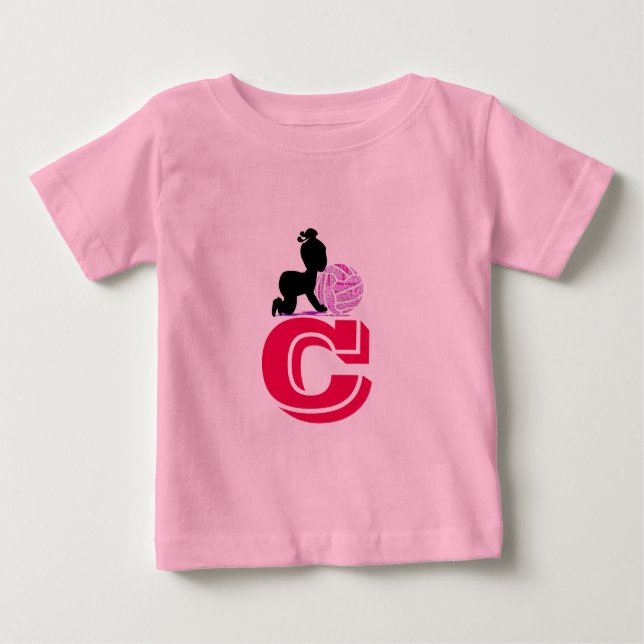 T-shirt Pour Bébé Position du joueur du centre de netball personnali (Devant)