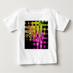 T-shirt Pour Bébé Poster d'art Abstrait Neon Glitch Imprimer