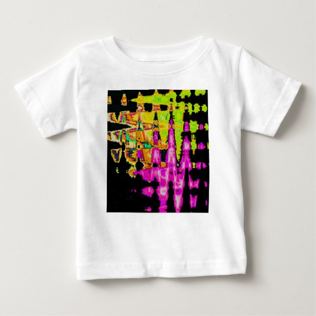 T-shirt Pour Bébé Poster d'art Abstrait Neon Glitch Imprimer (Devant)