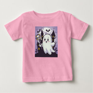 T-shirt Pour Bébé Poster mignon Ghoost avec une torsion joueuse