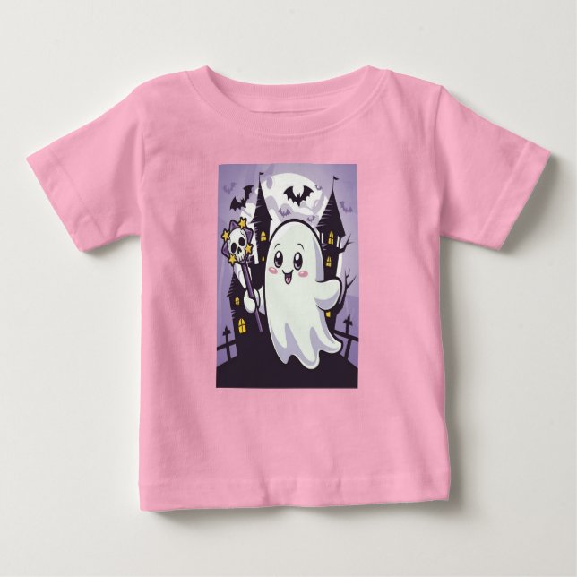 T-shirt Pour Bébé Poster mignon Ghoost avec une torsion joueuse (Devant)