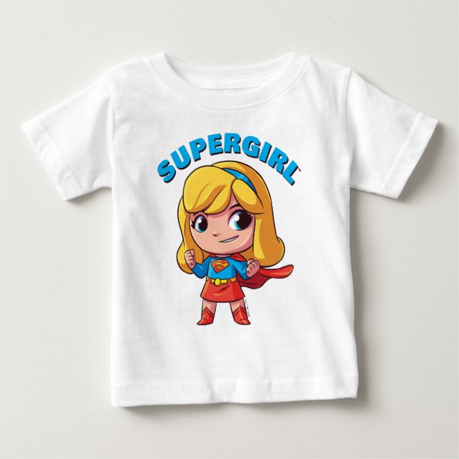 T-shirt Pour Bébé Posture de Supergirl Adorable (Devant)