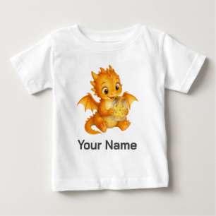 T-shirt Pour Bébé Pot à lucioles personnalisé avec dragon magique