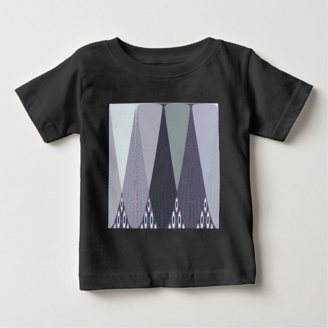 T-shirt Pour Bébé Pots Chevron Gris Cendré Imprimer (Devant)