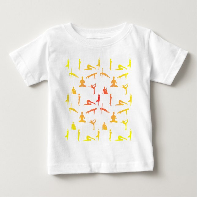 T-shirt Pour Bébé Pots De Yoga En Couleurs Dégradantes (Devant)