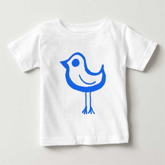 T-shirt Pour Bébé poulet bleu (Devant)