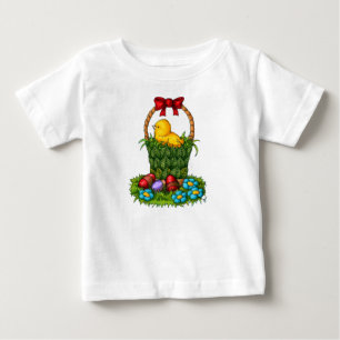 T-shirt Pour Bébé Poulet de Pâques mignon