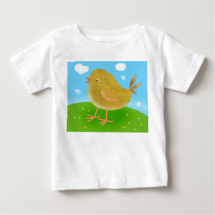 T-shirt Pour Bébé poulet mignon jaune