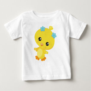 T-shirt Pour Bébé Poulet mignon, Poulet Bébé, Poulets, Fleurs