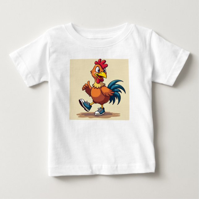 T-shirt Pour Bébé Poulet sportif (Devant)
