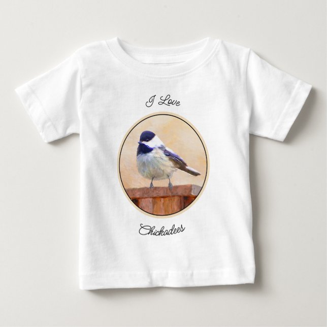 T-shirt Pour Bébé Poulet sur la peinture d'oiseaux Art original (Devant)