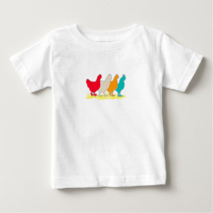 T-shirt Pour Bébé Poulets De Différentes Couleurs
