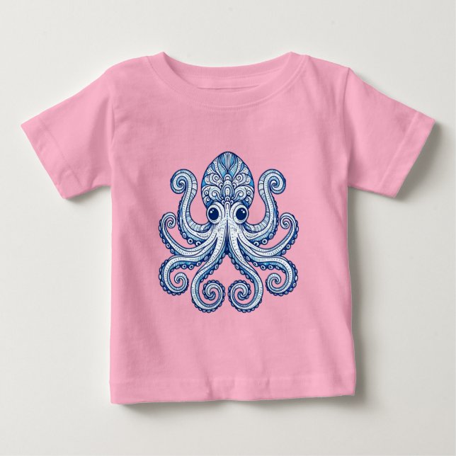 T-shirt Pour Bébé poulpe (Devant)