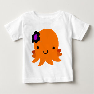 T-shirt Pour Bébé Poulpe de fleur de Halloween