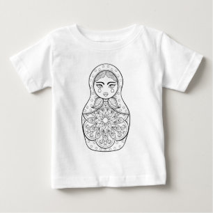 T-shirt Pour Bébé Poupée russe élégante