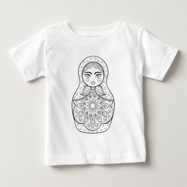 T-shirt Pour Bébé Poupée russe élégante (Devant)