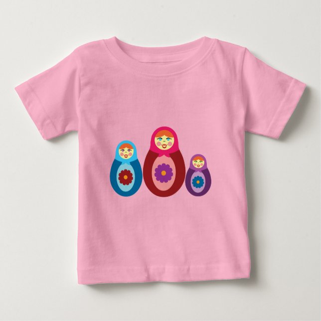 T-shirt Pour Bébé Poupées de Matryoshka (Devant)