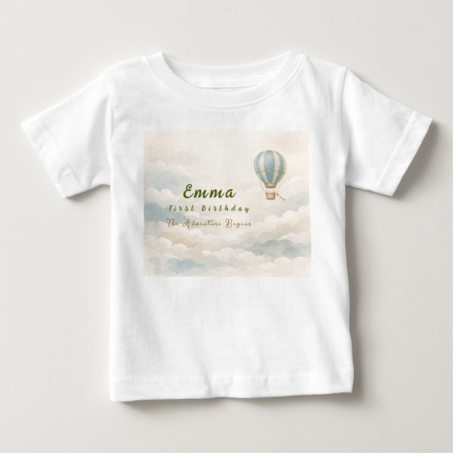 T-Shirt pour bébé pour le premier anniversaire ave (Devant)