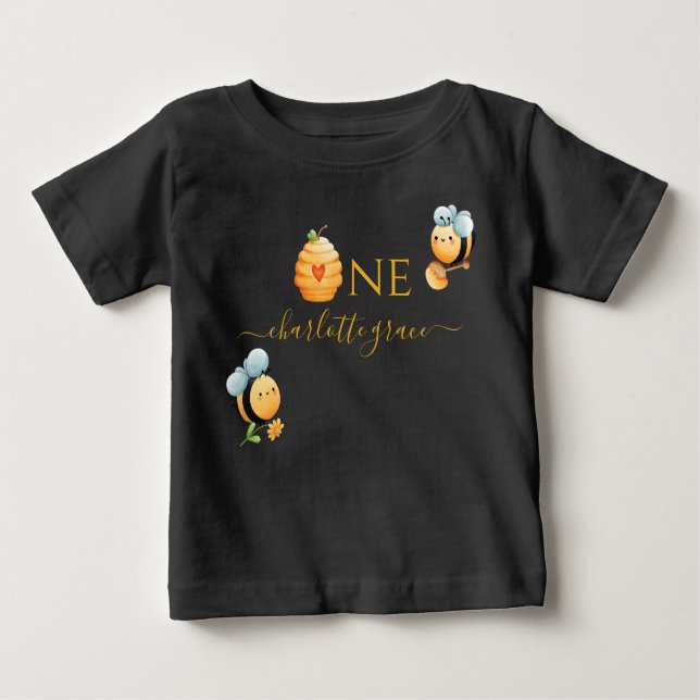 T-shirt pour bébé pour le premier anniversaire Bee (Devant)