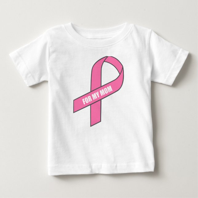 T-shirt Pour Bébé Pour ma mère (Ruban rose) (Devant)